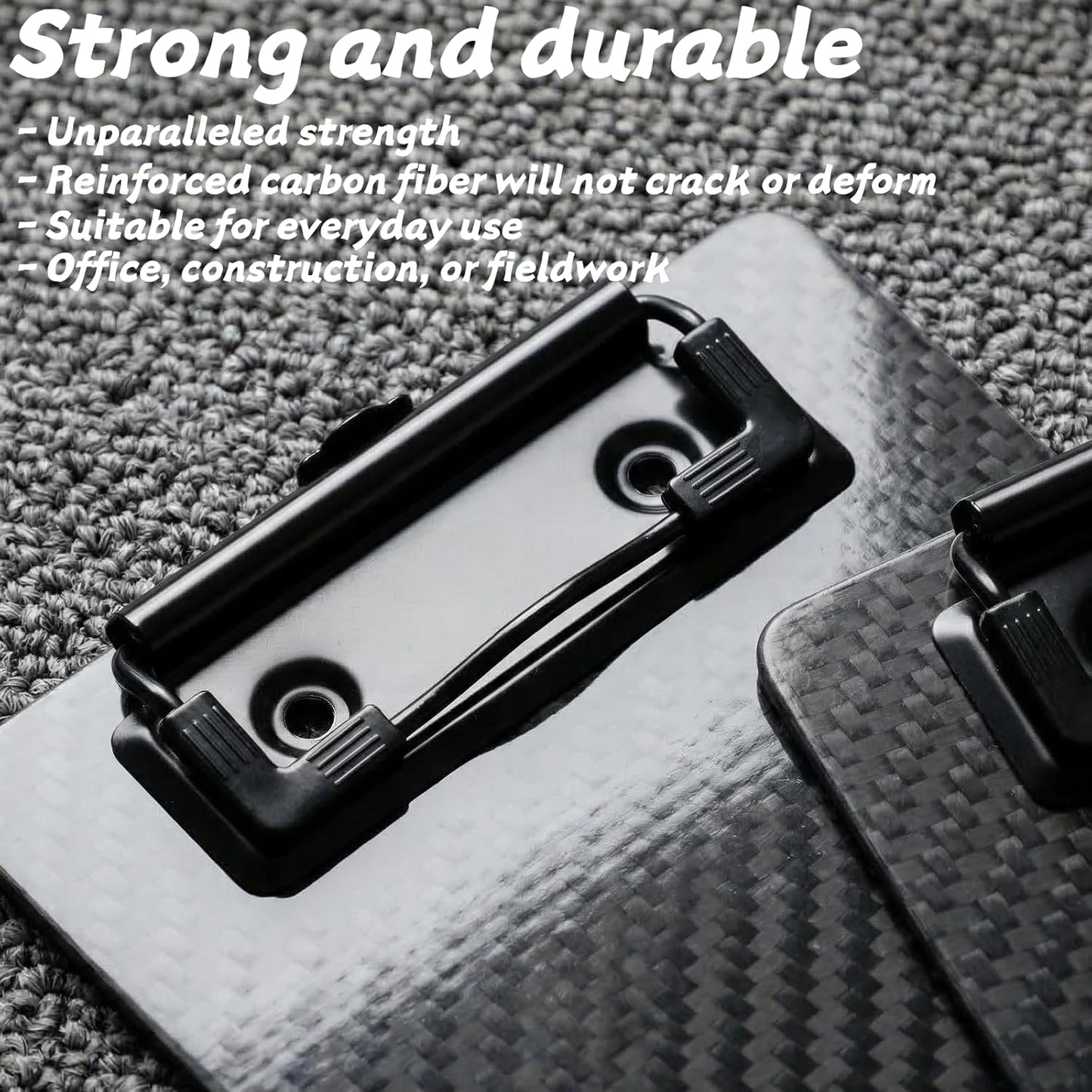Small Clipboard 4x6Inch Mini Pocket Clipboard Memo Size for Note Taking, Ultra-Light Carbon Fiber with Storage Hanging Loop for Restaurants Work Nurse Office Supplies(Black)