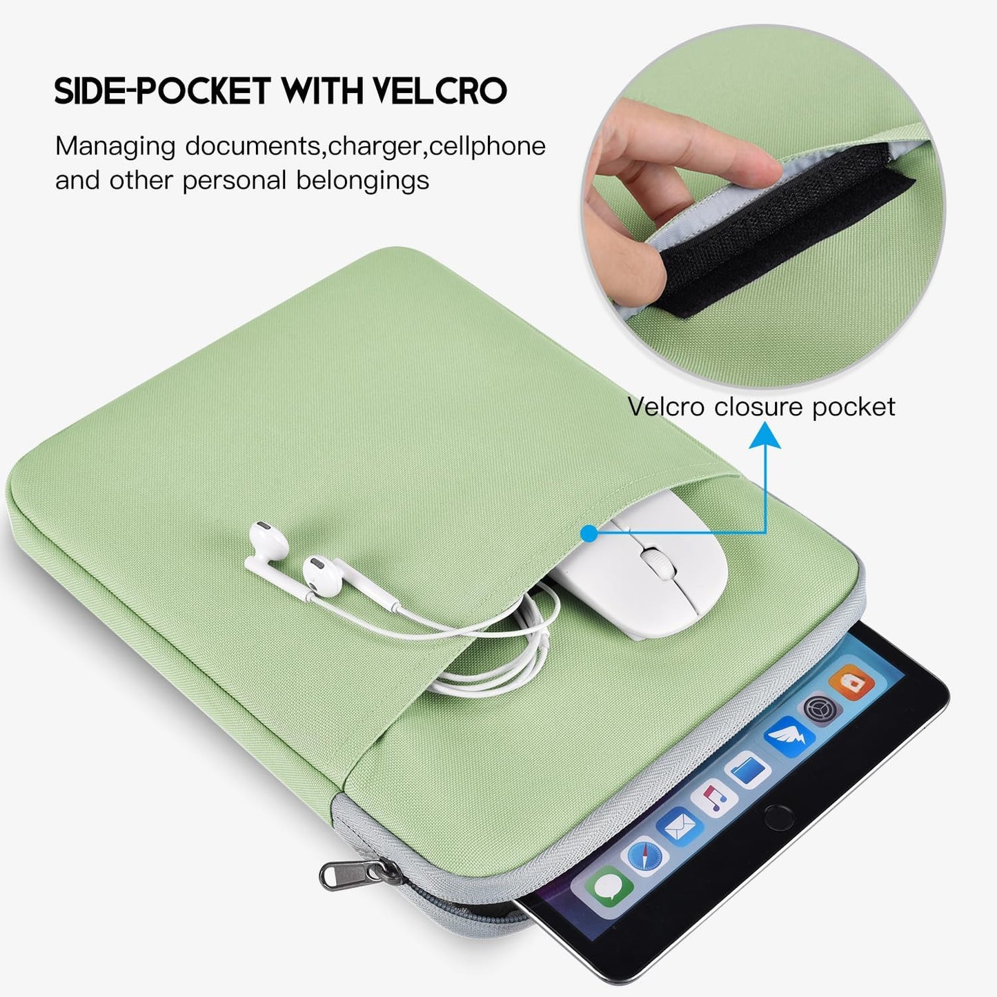 9-11 inch Tablet Sleeve Case for Fire Max 11 Tablet/Kindle Fire HD 10 Plus 10.1", iPad Pro M5 M4 /A16 11-in, iPad Air M2 M3 M4, 10.2 10.5 10.9 iPad Air, Galaxy Tab A9+ Plus, Fit Magic Keyboard -Purple