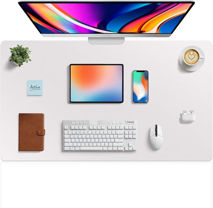 Aothia Leather Desk Pad Protector, Mouse Pad, Office Desk Mat, Non-Slip PU Leather Desk Blotter, Laptop Desk Pad, Waterproof Desk Writing Pad for Office and Home (Brown,23.6" x 13.7") - Colors A