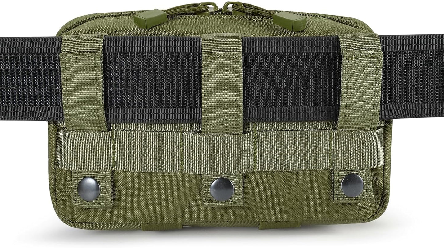 FRTKK Tactical Molle Admin Pouch Utility Laser Cut EDC Tool Pouch Bag Horizontal Modular Pouches Include US Flag Patch and Keychain