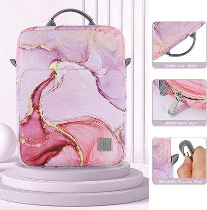 Dadanism 9-11 Inch Tablet Sleeve Bag Carrying Case with Shoulder Strap for iPad (A16) 11", iPad 10th Gen 10.9", iPad Air M4/Pro M5 11", iPad 9/8/7th 10.2", Galaxy Tab A11+ Plus 11", Cloudy Pink