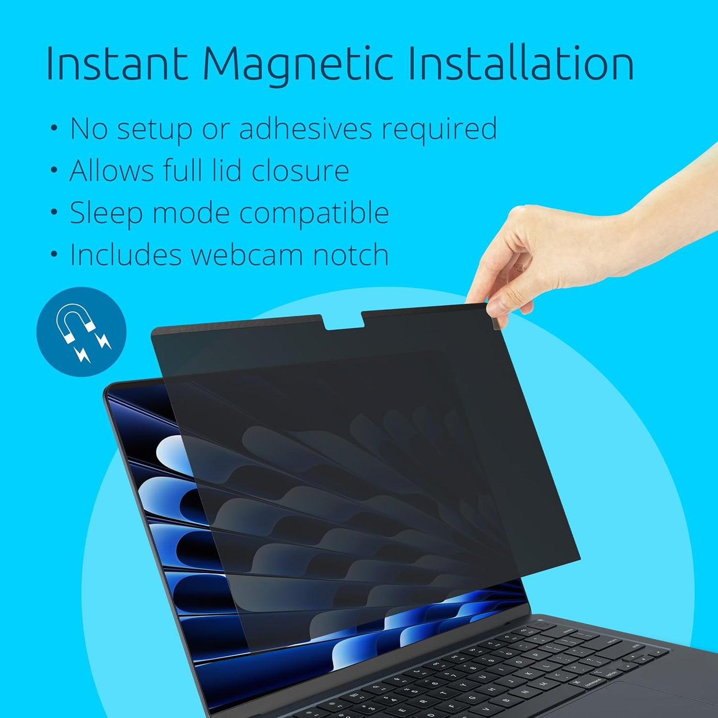 Kensington MagPro™ Magnetic Laptop Privacy Screen 14 inch, Removable 16:9 Laptop Privacy Filter, Anti-Glare, Blue Ray Reduction, Dell Latitude 5420, HP Elitebook 840 G6-G8, Lenovo, Asus (K58352WW)