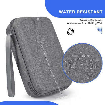 Hard Travel Electronic Organizer Case for MacBook Power Adapter Chargers Cables Power Bank Apple Magic Mouse Apple Pencil USB Flash Disk SD Card Hard Drive Waterproof Shockproof Carrying Bag, Black