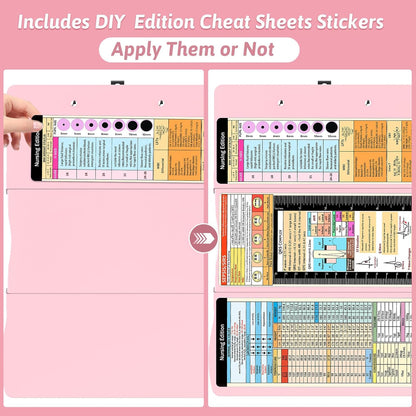 Clipboard Foldable Without Edition Cheat Sheets Aluminum 3 Layers Foldable Clipboards Pocket Size Profile Clip Clipboards Notepad for Students, Nurses,Contractor Trucker Driver