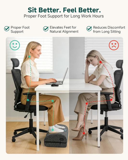 Snailax Heated Foot Rest Under Desk at Work, FSA Eligble Desk Foot Stool with Heat & Vibration Massage, Adjustable Height, 2 Heat Levels Foot Warmer Feet Heater for Office Chair, Gaming Home Use