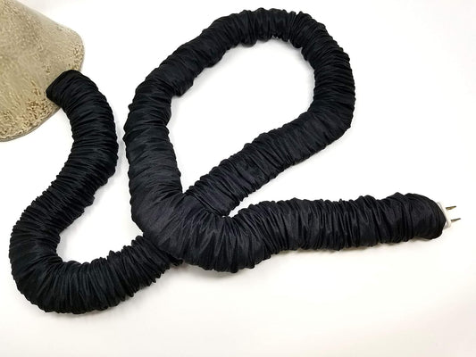 Cream COVEREase Lamp Cord Cover 9 ft Faux Silk Fabric Cover - Cable Sleeve, Wire Cover, Cord Hider for Cable Management for Electrical Lighting Fixtures. (1 PK)
