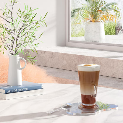 Acrylic Coaster Decorative Plates, Irregular Bar Drink Coaster, Clear Cloud Shape Coffee Cup Coaster, Perfect for Tabletop Protection and Accessories Display.(Gold)