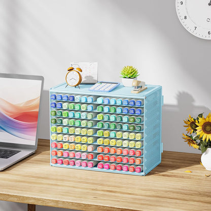Marbrasse Mesh Marker Organizer, Metal Desktop Storage Rack for 126 Markers, Pens, Pencils, 9 Tier Marker Holder for Office Classroom & Home Art Supplies(Black)