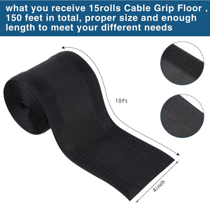 WILLBOND Carpet Cord Cover Cable Protector Floor Cover Cable Protector Management Only for Commercial Office Carpet(19.69 ft,Black)