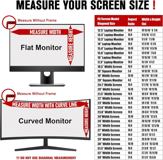 ZYY 34 Inch(diagonal) Computer Privacy Screen Filter (31 1/4 × 13 3/8) With Anti Glare, Anti UV Protection, Curved Monitor Privacy Screen Protector Film 21:9 Aspect Ratio For Desktop Computer Monitor
