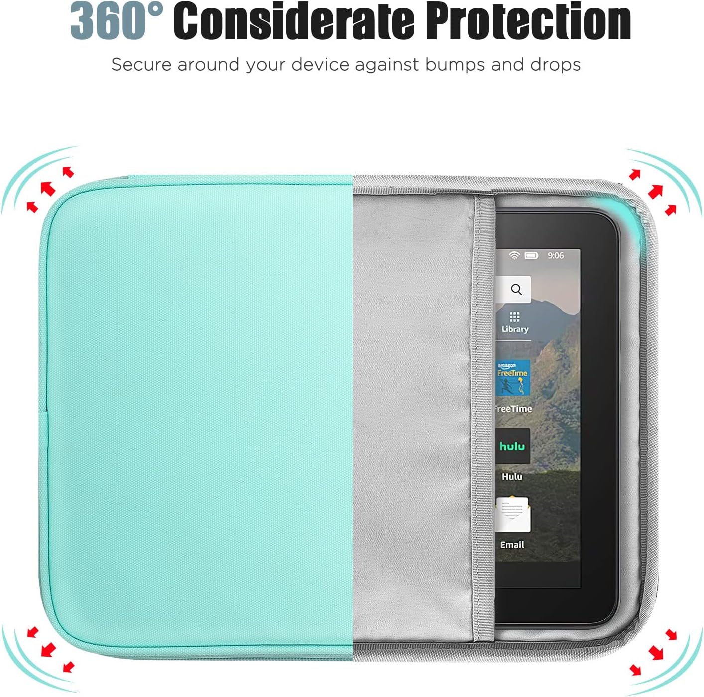 TiMOVO 9-11" Tablet Sleeve Bag for iPad 11-inch A16 2025, iPad 10.9"/10.2"| Air 11 Inch/5th/4th Gen. 10.9", Galaxy Tab A9+/A11Plus 11", Protective Bag with Pocket, Black