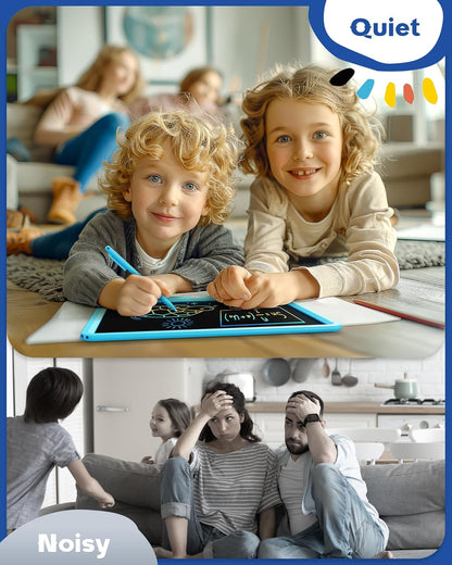Bravokids 12 Inch LCD Writing Tablet for 3 Year Olds - Electronic Drawing Pad and Doodle Board as Educational Birthday Gifts for Girls and Boys (Pink)