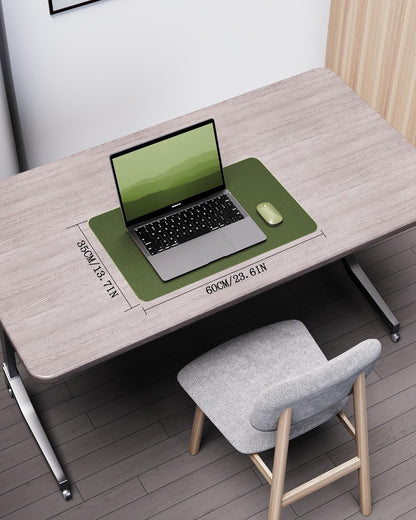 YSAGi Double-Sided Desk Pad, 31.5"x15.7"Leather Desk Mat, Eco Cork Desk Pad Protector,Large Mouse Pad,Waterproof Desk Blotter for Office/Home(Coffee)