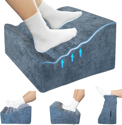 Foot Rest Under Desk, Ergonomic Foot Stool, Comfortable Office Footrest with Curved Design, with Washable Cover for Home and Office, Relieves Leg Pressure (Dark Gray)