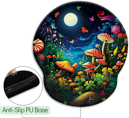LIMKRIAN Cat Ergonomic Mouse Pad with Wrist Rest, Gaming Mouse Pad with Wrist Support, Funny Mouse Pads for Desk, Computer Mousepad with Non-Slip Pain Relief PU Base, Cute Office Desk Accessories