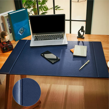 30 x 18 Inch Leather Desk Pad Protector with Side Rails, Executive Office Desk Mat for Home Workspace, Writing Surface, Mouse & Keyboard Pad, Elegant Gift for Men Dad Husband (Brown)