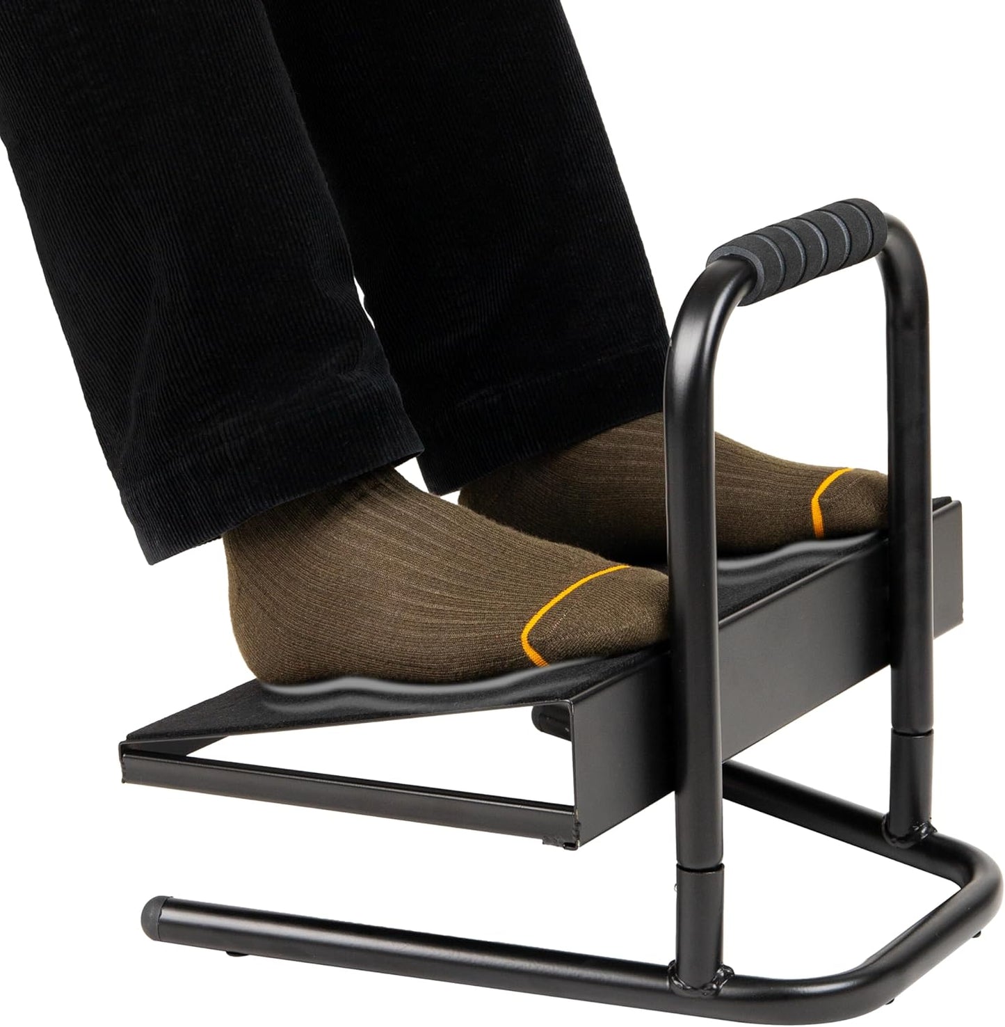 Mind Reader Foot Rest, Under Desk at Work, Ergonomic, Height Adjustable, Office, Plastic, Black