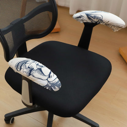 FORCHEER Office Chair Armrest Covers 12-15 Inch Velvet Elastic Black Arm Rest Covers for Desk Computer Chairs Washable