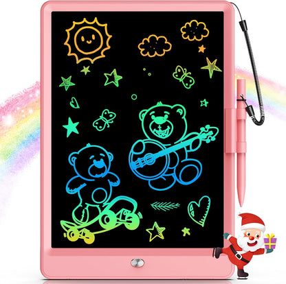 Bravokids 12 Inch LCD Writing Tablet for 3 Year Olds - Electronic Drawing Pad and Doodle Board as Educational Birthday Gifts for Girls and Boys (Pink)