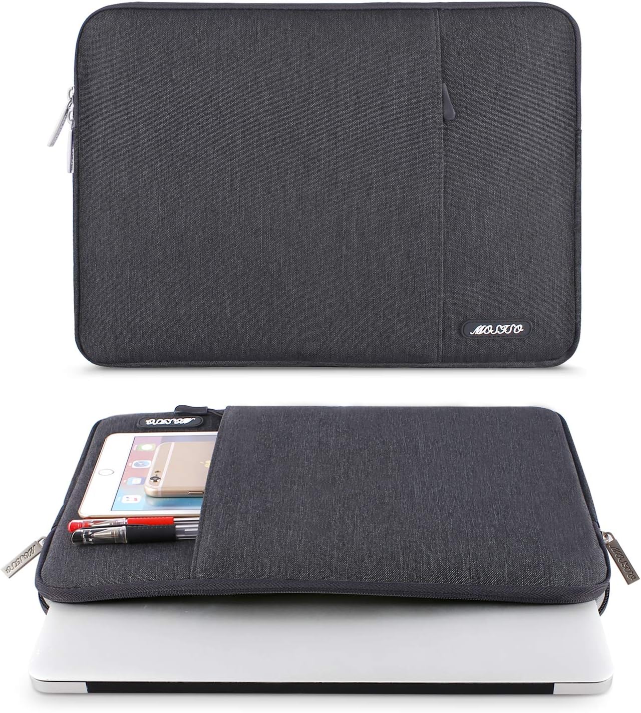 MOSISO Laptop Case 15 inch, 15 inch Laptop Sleeve Compatible with MacBook Air M5 A3448 M4 A3241 M3 A3114 M2 A2941 2026-2023, Dell XPS, Polyester Vertical Computer Sleeve Bag with Pocket, Black - Colors A