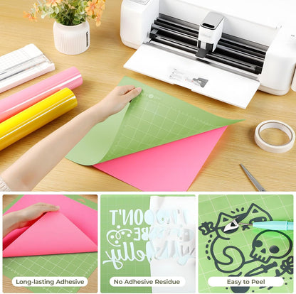 HTVRONT Standard Grip Cutting Mat, 6 Pack Cutting Mat 12x12 Compatible with Cricut Maker 3/Maker 4/Maker/Explore 3/4/5/Air 2/One, Standard Adhesive Sticky Quilting Cutting Mats Replacement Accessories