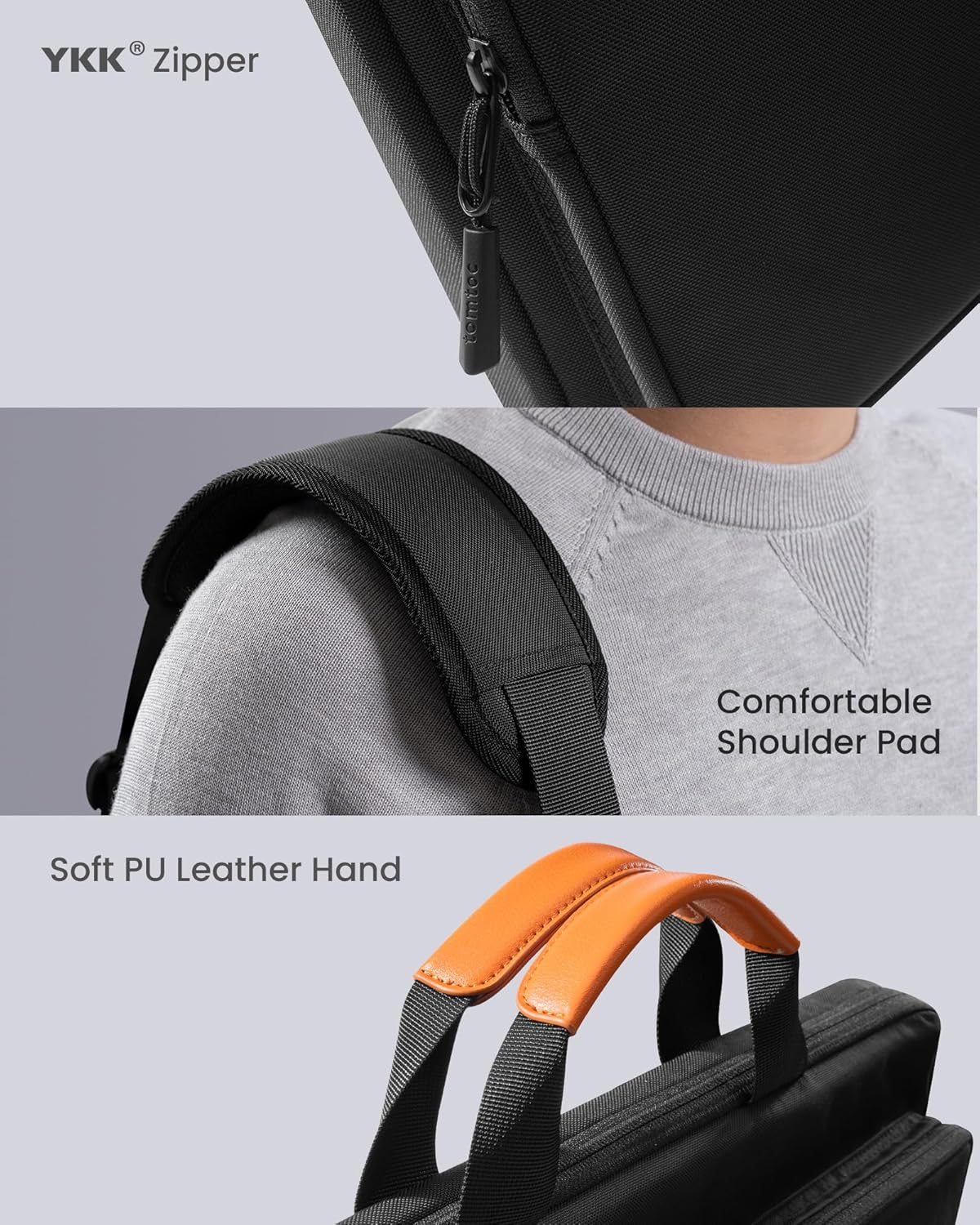 tomtoc 360 Protective Laptop Shoulder Bag for 16-inch MacBook Pro M5/M4/M3/M2/M1 Pro/Max 2026-2019, Water-resistant Sleeve for Dell XPS 15 Surface Book 3 The New Razer Blade 16