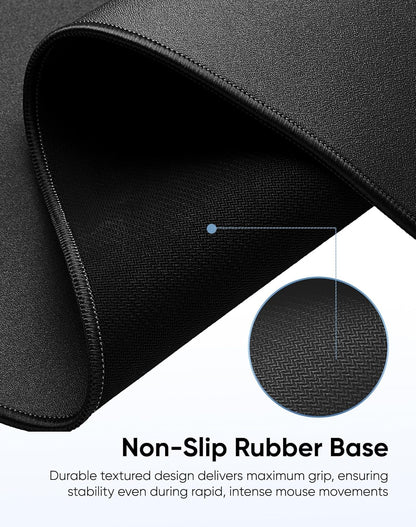 Reniteco Waterproof Large Gaming Mouse Pad with Durable Stitched Edges, Non-Slip Rubber Base, Grainy Jacquard Mouse Mat Desk Pad for Home Office Gaming, 31.5''x11.8''x0.12'', Matte Beige
