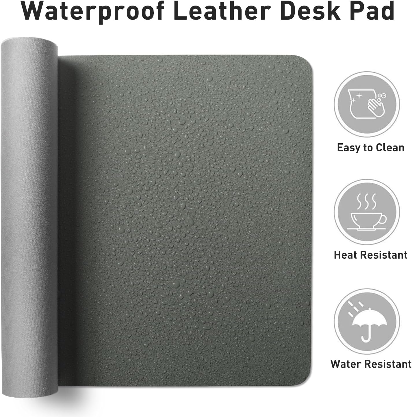 Aothia Non-Slip PU Leather Waterproof Laptop Desk Pad Protector, Blotter Mat, Writing and Mouse Pad for Office & Home, Beige, 23.6" x 13.7" - Colors A