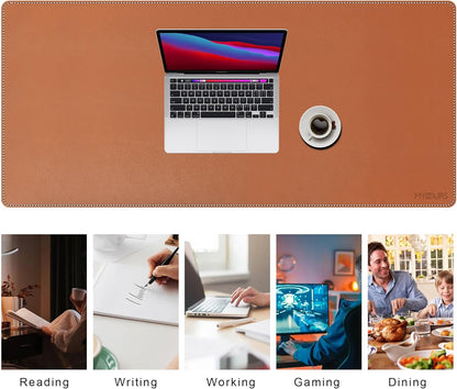 Mydours 40" x 20" Extra Large Desk Mat, PU Leather & Cork Desk Pad, Large XXL Desk Mouse Pad for Workstation, Office, Home, Computer Desk Mat with Keyboard & Mouse (Black)
