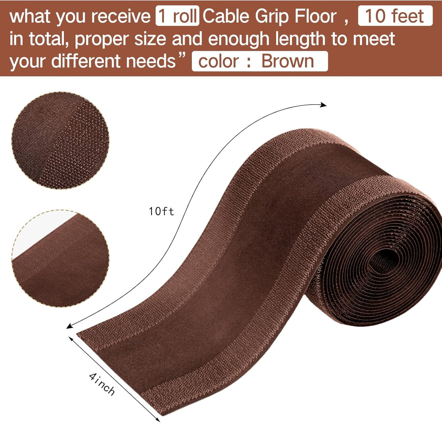 WILLBOND Carpet Cord Cover Cable Protector Floor Cover Cable Protector Management Only for Commercial Office Carpet(19.69 ft,Black)