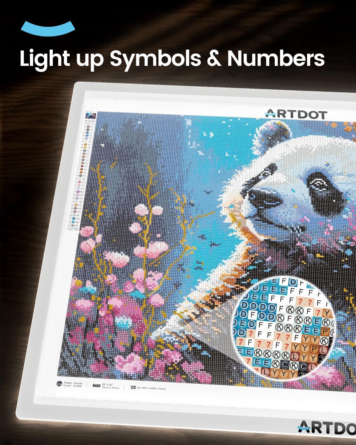 ARTDOT A3 LED Light Pad for Diamond Art Kits for Adults, USB Powered Light Board Kit, Adjustable Brightness with Diamond Painting Tools Detachable Stand and Clips