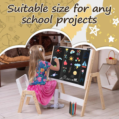PSHVYM 4 Pcs Trifold Poster Board, 26 x 17 inches Poster Board with Double Sided Tapes and Cardboard, Corrugated Presentation/Display Board for School Project, Science Fair, Business