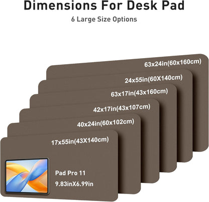 Aothia Non-Slip PU Leather Waterproof Laptop Desk Pad Protector, Blotter Mat, Writing and Mouse Pad for Office & Home, Beige, 23.6" x 13.7" - Colors A