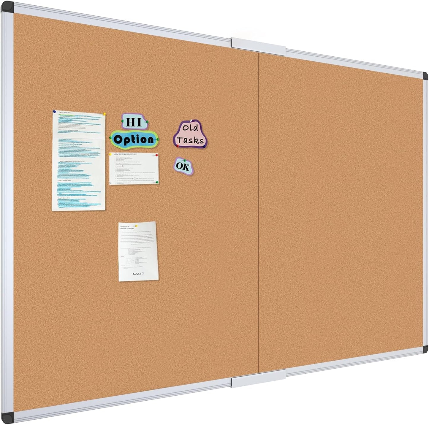 VIZ-PRO Cork Notice Board, 36 X 24 Inches, Silver Aluminium Frame