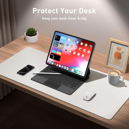 Aothia Non-Slip Waterproof PU Leather Desk Pad Protector for Mouse, Writing Desk, Office, Home, Laptop Blotter, 23.6" x 13.7", Black - Colors A