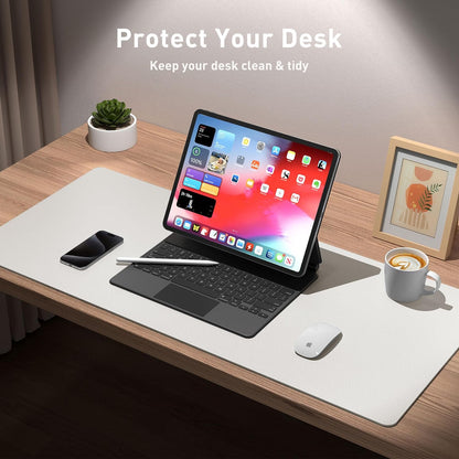 Aothia Non-Slip PU Leather Waterproof Laptop Desk Pad Protector, Blotter Mat, Writing and Mouse Pad for Office & Home, Beige, 23.6" x 13.7" - Colors A