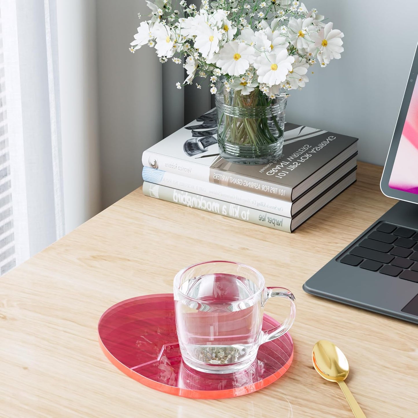 Acrylic Coaster Decorative Plates, Irregular Bar Drink Coaster, Clear Cloud Shape Coffee Cup Coaster, Perfect for Tabletop Protection and Accessories Display.(Gold)
