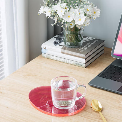 Acrylic Coaster Decorative Plates, Irregular Bar Drink Coaster, Clear Cloud Shape Coffee Cup Coaster, Perfect for Tabletop Protection and Accessories Display.(Gold)