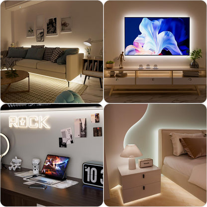 PAUTIX COB LED Strip Lights 5V USB Powered Dotless Super Bright Dimmable LED Lights 3000K Warm White 6.56ft TV Backlights,Flexible 3M Adhesive Under Cabinet Light for Bedroom,Kitchen,Shelf Lighting