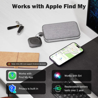 Air Tracker Tag-4 Pack, Smart Bluetooth Tracker Work with Apple Find My(iOS Only), Luggage Tracker Tag for Key, Luggage, Backpack, Suitcase, Replaceable Battery, weTag, Black
