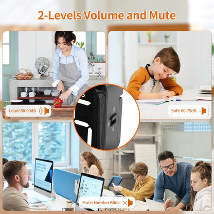 VOCOO Magnetic Kitchen Timer for Cooking with Count Up Countdown, Digital Timer Battery Powered with Large Display, 2 Brightness and Volume Levels for Classroom, Teacher, Kids