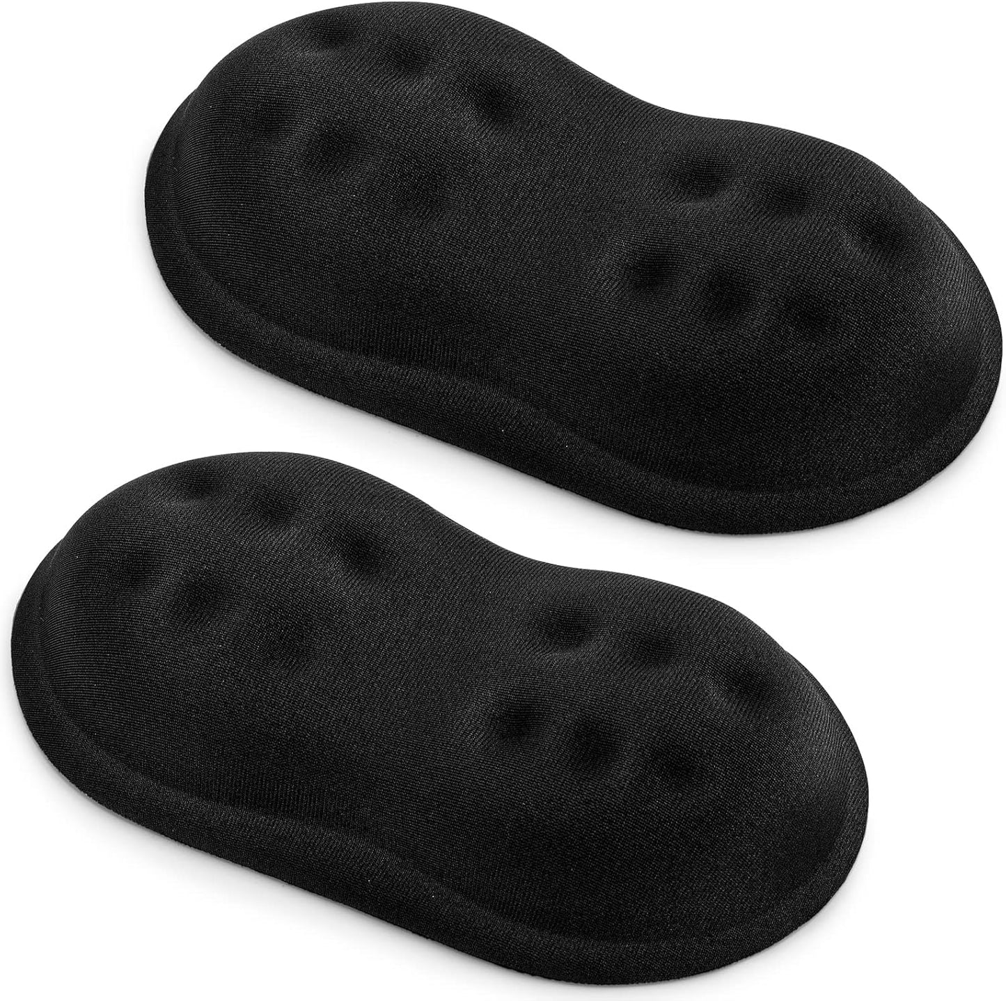 Mouse Wrist Rest, Canjoy 2 Pack Memory Foam Soft Fabric Mouse Wrist Rest Pad Support Cushion with Anti-Skid Rubber Base,Ergonomic Pain Relief Mouse Hand Rest (Black)