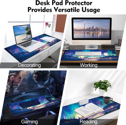 Galdas Mouse Pad For Gaming,Forest Background Pattern XXL XL Large Mouse Mat Long Extended MousePad Desk Mat Non-Slip Rubber Mice Pads Stitched Edges Thin (31.5 x 11.8 x 0.12 Inches) Tree
