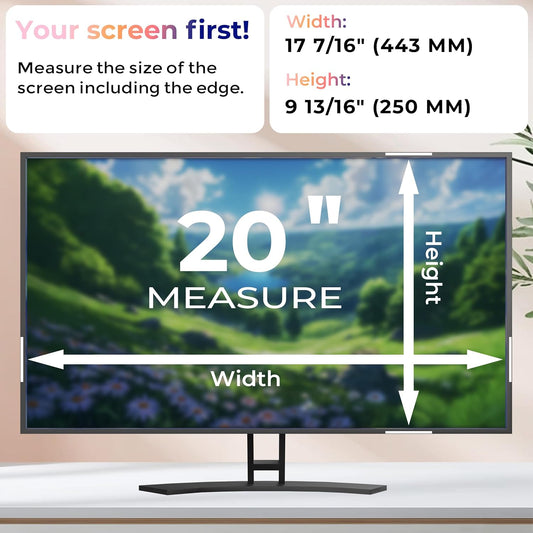 [2 Pack] 23.8 Inch Computer Privacy Screen Filter for Monitor 16:9 Aspect Ratio, Eye Protection Anti Blue Light Privacy Shield and Anti-Glare Protector, 23.8inch Removable Anti-Scratch 23.8in Protector Film