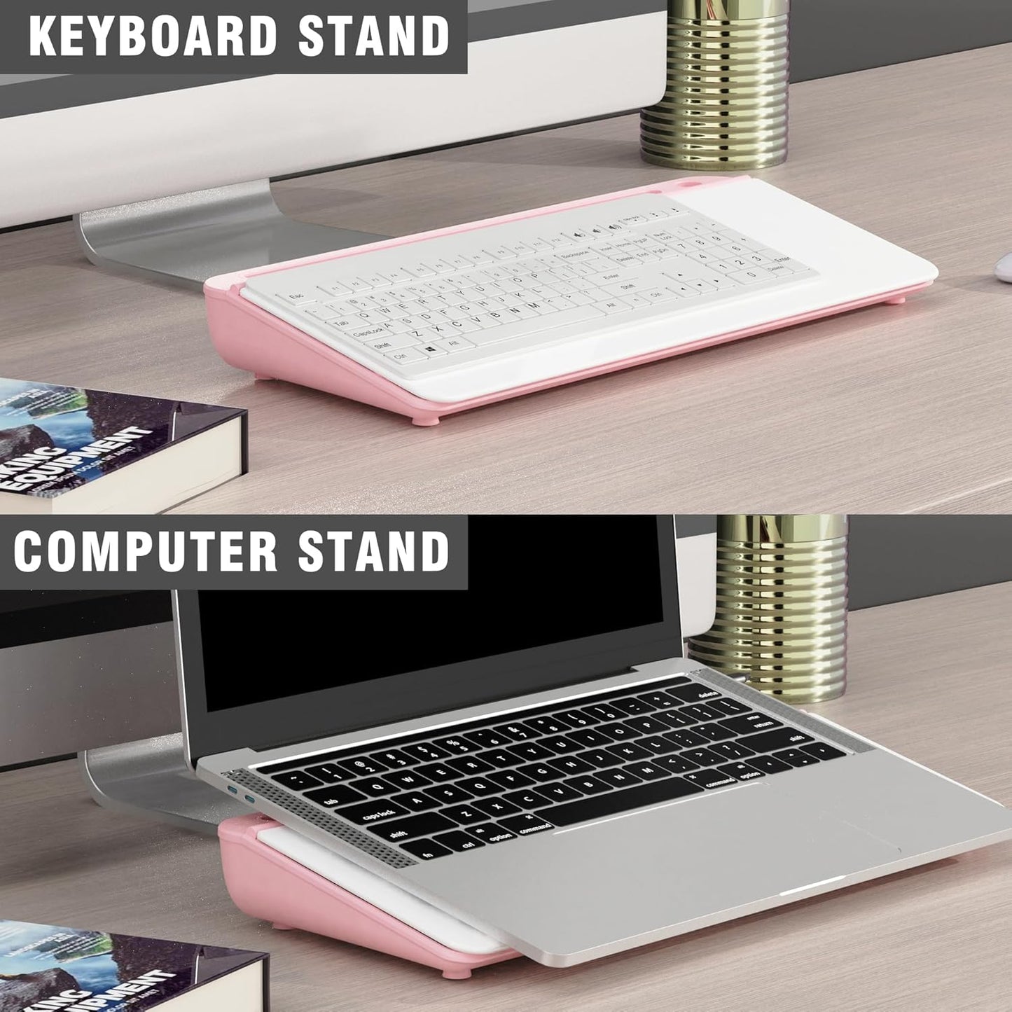 SELEAD Desktop Glass Whiteboard with Wireless Charger Station, Dry Erase Board Computer Pad Keyboard Stand with Organizer for Home, School, Office Desk Accessories, Black