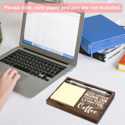 Inspirational Motivational Gifts, Encourage Gifts, Recovery Gifts, Little Reminders Sticky Note Holder, Post-it Note Dispenser for Desk, Wooden Post-it Note & Pen Holder 6.5" x 4.7" - FTA121