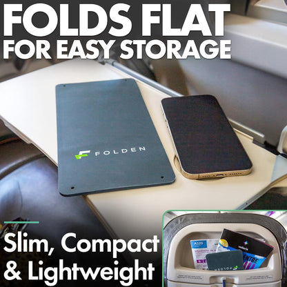 Flight Flap Airplane Phone Holder, Flexible Cell Phone Holder, Folding Cellphone Stand for Desk, Bed, Office, Treadmill - Airplane Gadgets for Long Travel Accessories - Plane Essentials (Green)