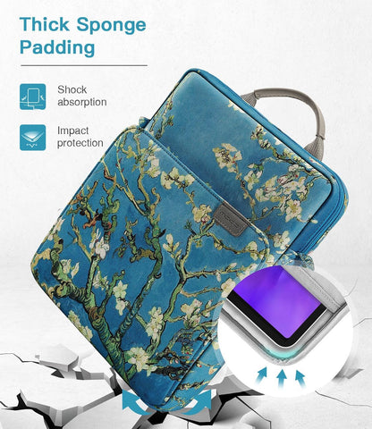 MoKo 13 Inch Tablet Sleeve Bag, Fits with 13 Inch New iPad Pro M5 & Air M4/M3, iPad Pro 12.9 M2&M1,Surface Laptop Go 12.4,Galaxy Tab S8+/S9+ 12.4,Handle Carrying Case with Shoulder Strap,Black &Gray