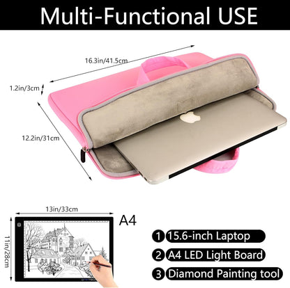 A3 Light Pad Carrying Bag for Diamond Painting,Diamond Painting Light Pad Bag,Laptop Tote Bag,Tracing Light Board Carrying Bag,Padded Fleece Liner Protective Case for A3 Light Pad