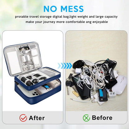 CILLA Electronics Organizer Travel, Travel Cord Organizer Case, Compact Electronics Accessories Bag for Cable, Cord, Charger, Phone